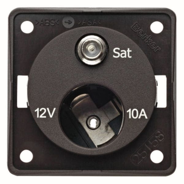 BERKER - INTEGRO Steckdose 12V+SAT braun matt