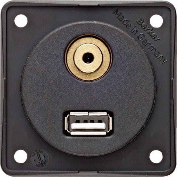 BERKER - INTEGRO USB/3,5 mm Audio Steckdose anthrazit matt