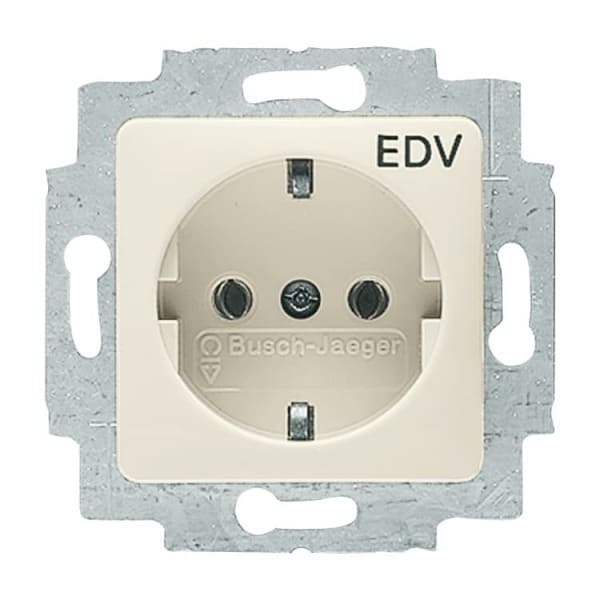 BUSCH-JAEGER - SCHUKO Steckdosen-Einsatz mit Aufdruck EDV 50 x 50 mm weiß - Duro 2000 SI