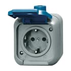 BUSCH-JAEGER - SCHUKO Steckdose mit Klappdeckel wassergeschütz 16 A blau - Busch-Duro 2000 WDI