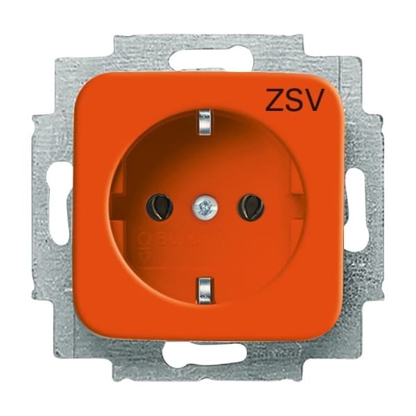 BUSCH-JAEGER - SCHUKO Steckdosen-Einsatz mit Aufdruck ZSV orange - Reflex SI