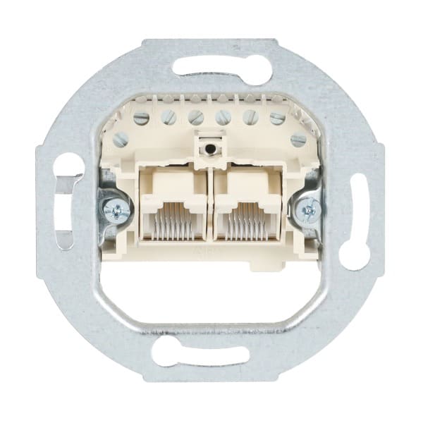 BUSCH-JAEGER - Anschlussdosen-Einsatz UAE 8-polig Cat 3 RJ45 8(8)-Stecker 2-fach weiß