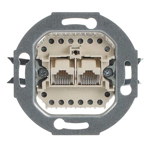 BUSCH-JAEGER - Anschlussdosen-Einsatz UAE 8-polig Cat 3 RJ45 8(8)-Stecker 2-fach weiß