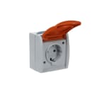 BUSCH-JAEGER - SCHUKO Steckdose mit Klappdeckel 16 A grau/blaugrün/orange - ocean