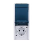 BUSCH-JAEGER - Kombination SCHUKO mit Wippschalter Aus- und Wechsel grau/blaugrün - ocean