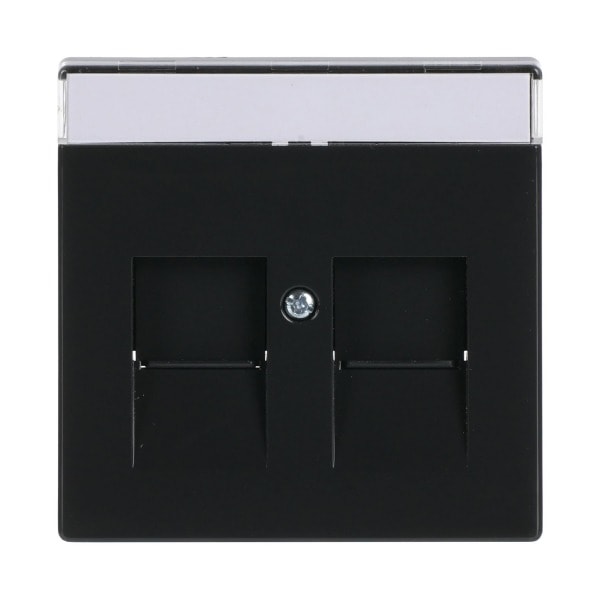 BUSCH-JAEGER - Zentralscheibe Modular-Jack 2-fach mit Beschriftung anthrazit - Plattform 63