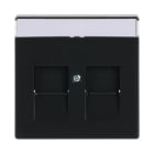 BUSCH-JAEGER - Zentralscheibe Modular-Jack 2-fach mit Beschriftung anthrazit - Plattform 63