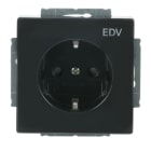 BUSCH-JAEGER - SCHUKO Steckdosen-Einsatz Safety+ mit Aufdruck EDV anthrazit - Plattform 63