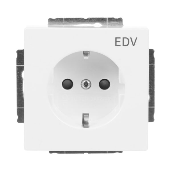 BUSCH-JAEGER - SCHUKO Steckdosen-Einsatz Safety+ mit Aufdruck EDV studioweiß - Plattform 63