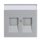 BUSCH-JAEGER - Zentralscheibe Modular-Jack 2-fach mit Beschriftung alusilber - Plattform 63