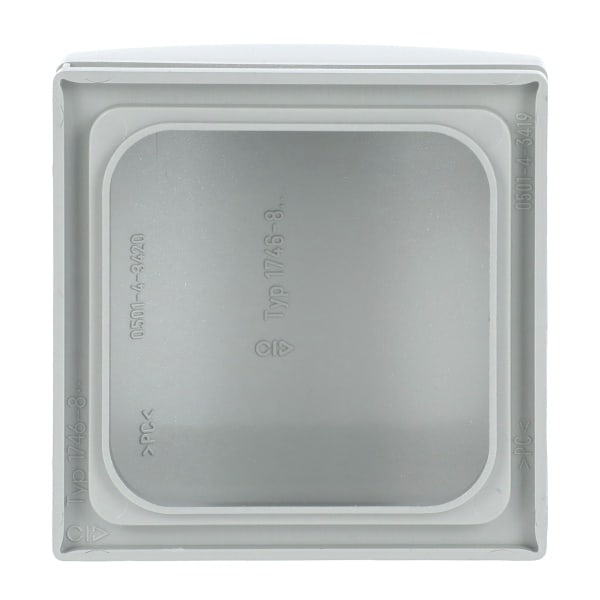 BUSCH-JAEGER - Zwischenring mit Klappdeckel TAE-Einsätze 50 x 50mm alusilber - Plattform 63