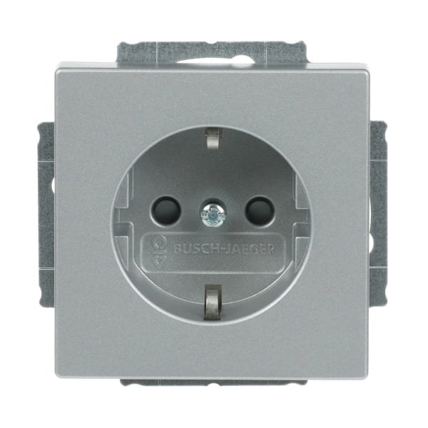 BUSCH-JAEGER - SCHUKO Steckdosen-Einsatz Safety+ alusilber - Plattform 63