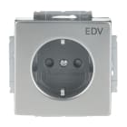 BUSCH-JAEGER - SCHUKO Steckdosen-Einsatz mit Aufdruck EDV Safety+ edelstahl - pur edelstahl
