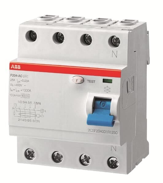 ABB - Fehlerstrom-Schutzeinrich 4-polig Typ A 40A Bemessfehlerstrom 30mA Nennstromfest