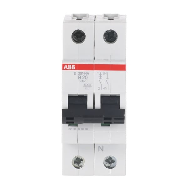 ABB - Leitungsschutzschalter 1+N-polig Charakteristik B Bemessungsstrom 20A 6kA