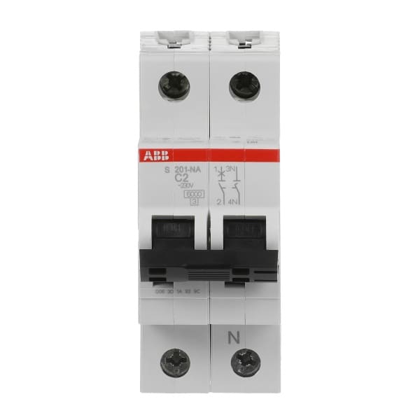 ABB - Leitungsschutzschalter 1+N-polig Charakteristik C Bemessungsstrom 2A 6kA