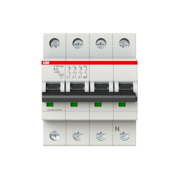 ABB - Leitungsschutzschalter 3+N-polig Charakteristik B Bemessungsstrom 6A 6kA
