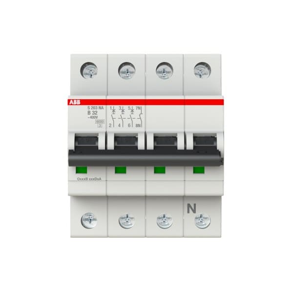ABB - Leitungsschutzschalter 3+N-polig Charakteristik B Bemessungsstrom 32A 6kA
