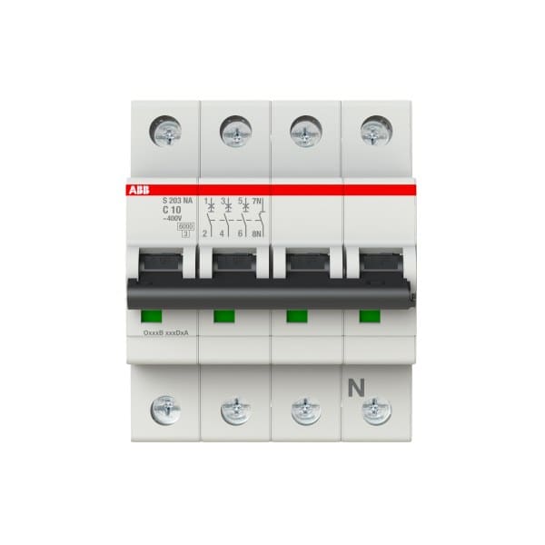 ABB - Leitungsschutzschalter 3+N-polig Charakteristik C Bemessungsstrom 10A 6kA