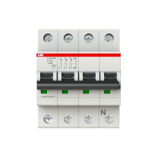 ABB - Leitungsschutzschalter 3+N-polig Charakteristik C Bemessungsstrom 13A 6kA