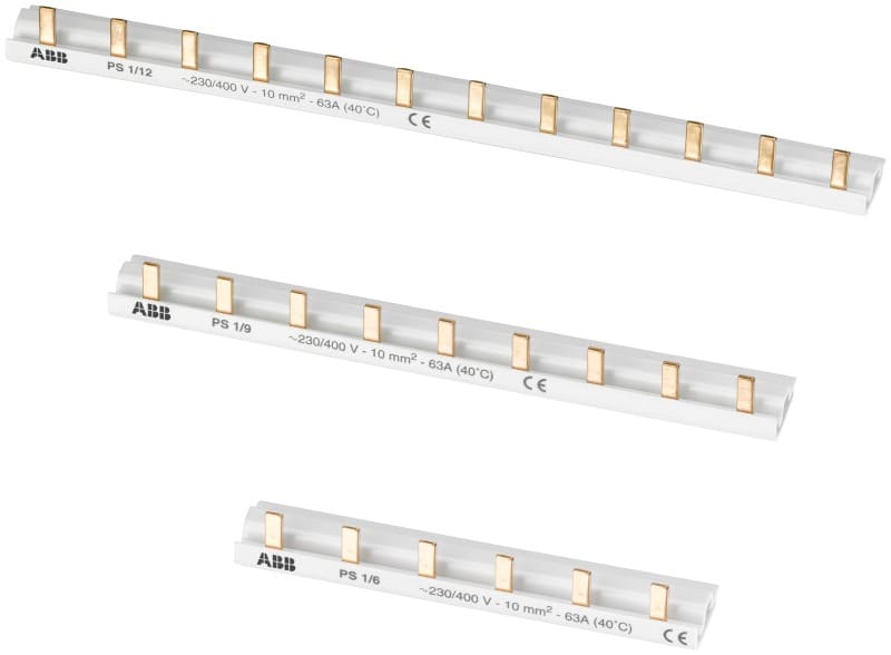 ABB - Phasenschiene 1-phasig 57 Pins 10 mm² N/blau ausbr. Pins