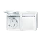 BUSCH-JAEGER - SCHUKO Doppelsteckdose Safety+ mit Klappdeckel 16 A alpinweiß - ocean