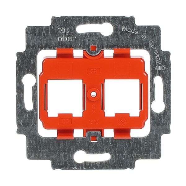 BUSCH-JAEGER - Tragring mit Sockel Modular-Jack-Einsatz gerade Ausführung 2-fach orange