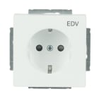 BUSCH-JAEGER - SCHUKO Steckdosen-Einsatz Safety+ mit Aufdruck EDV studioweiß matt -Plattform 63