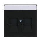 BUSCH-JAEGER - Zentralscheibe Modular-Jack 2-fach mit Beschriftung schwarz matt - Plattform 63