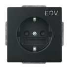 BUSCH-JAEGER - SCHUKO Steckdosen-Einsatz Safety+ mit Aufdruck EDV schwarz matt - Plattform 63