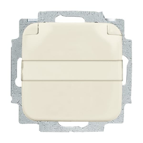 BUSCH-JAEGER - SCHUKO-Einsatz Safety+ mit Klappdeckel/Beschriftung weiß - Duro 2000 SI