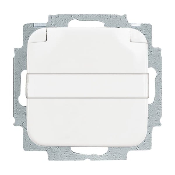 BUSCH-JAEGER - SCHUKO-Einsatz Safety+ mit Klappdeckel/Beschriftung alpinweiß - Reflex SI