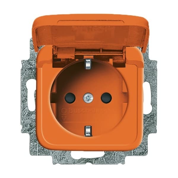 BUSCH-JAEGER - SCHUKO Steckdosen-Einsatz Safety+ mit Klappdeckel orange - Reflex SI