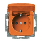 BUSCH-JAEGER - SCHUKO Steckdosen-Einsatz Safety+ mit Klappdeckel orange - Reflex SI