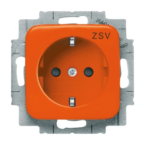 BUSCH-JAEGER - SCHUKO Steckdosen-Einsatz mit Aufdruck ZSV Safety+ orange - Reflex SI