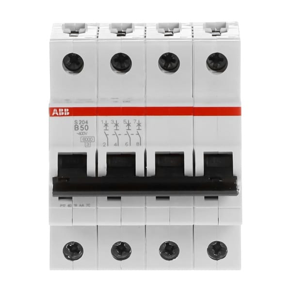 ABB - Leitungsschutzschalter 4-polig Charakteristik B Bemessungsstrom 50A 6kA