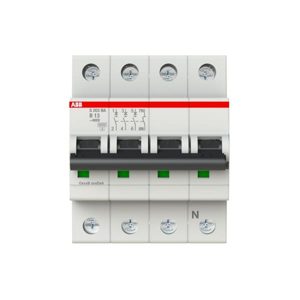 ABB - Leitungsschutzschalter 3+N-polig Charakteristik B Bemessungsstrom 13A 6kA