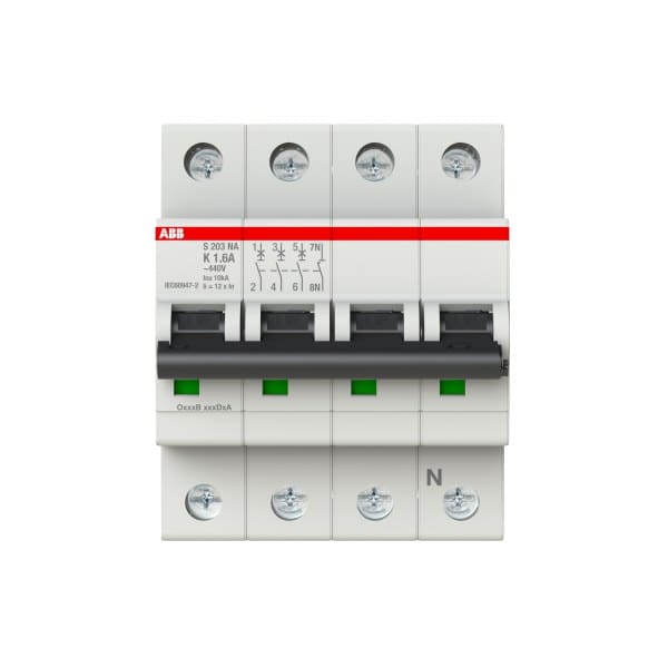 ABB - Leitungsschutzschalter 3+N-polig Charakteristik K Bemessungsstrom 1.6A 6kA