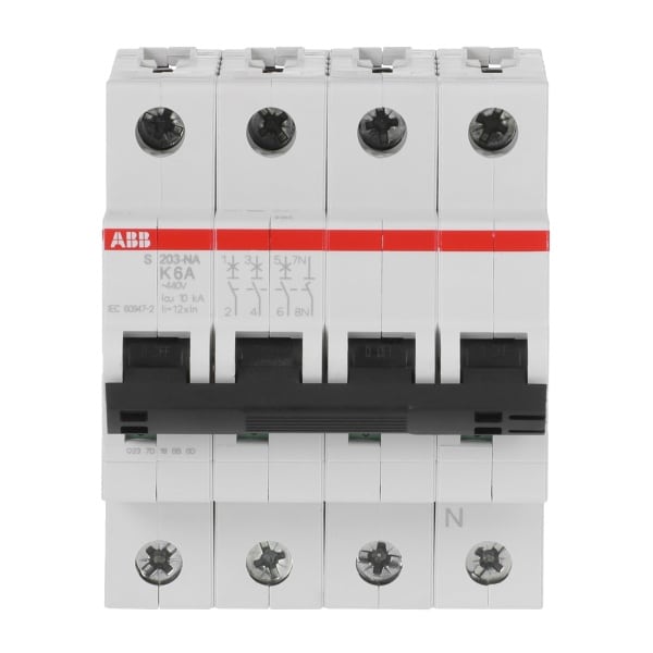 ABB - Leitungsschutzschalter 3+N-polig Charakteristik K Bemessungsstrom 6A 6kA
