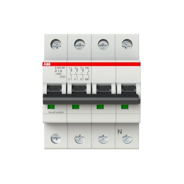 ABB - Leitungsschutzschalter 3+N-polig Charakteristik D Bemessungsstrom 1.6A 6kA