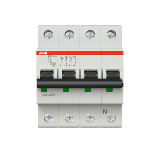 ABB - Leitungsschutzschalter 3+N-polig Charakteristik C Bemessungsstrom 3A 10kA