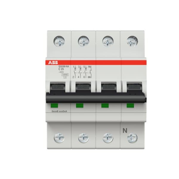 ABB - Leitungsschutzschalter 3+N-polig Charakteristik C Bemessungsstrom 25A 10kA