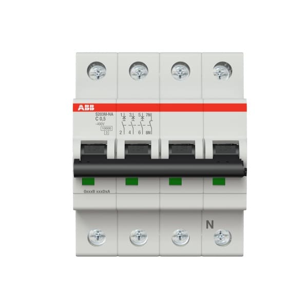 ABB - Leitungsschutzschalter 3+N-polig Charakteristik C Bemessungsstrom 0.5A 10kA