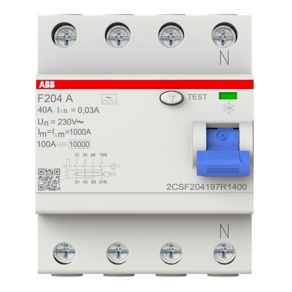 ABB - Fehlerstrom-Schutzeinricht 4-polig Typ A 40A Bemessungsfehlerstrom 300mA 400Hz