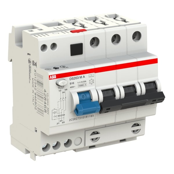 ABB - FI/LS-Schalter DS200 M - 3P - Typ A - 30 mA - 16 A - B