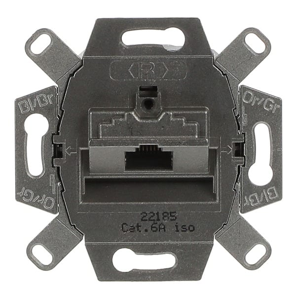 BUSCH-JAEGER - UAE Anschlussdosen-Einsatz Cat 6a RJ45 8(8)-Stecker geneigt 1-fach grau