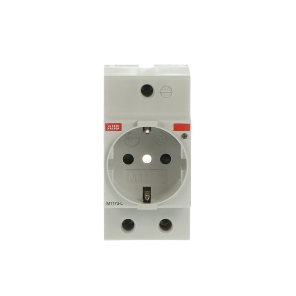 ABB - SCHUKO-Steckdose Italien lichtgrau RAL 1173 mit integrierter Kontrollleuchte