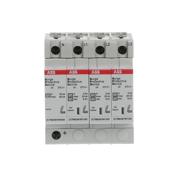 ABB - SPD Typ 2 für 230/400V TT-3Ph. + TN-S N+3P Imax 20kA In 5kA Up 0 9kV