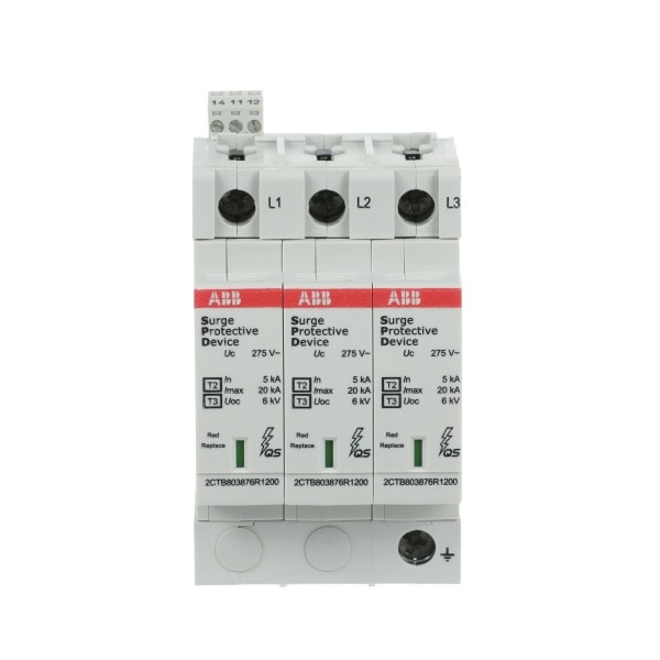 ABB - SPD Typ 2 für 230/400V TN-C 3P Imax 20kA In 5kA Up 0 9kV TS Telesignal
