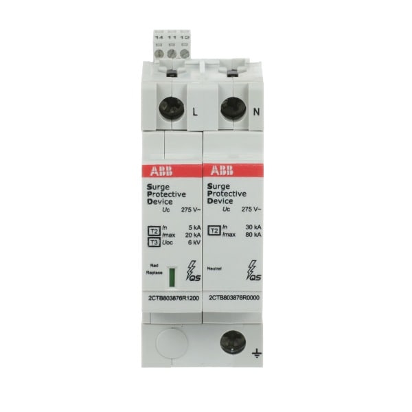 ABB - SPD Typ 2+3 für 230/400V TT-1Phasig 1P+NImax 20kAIn 5kAUp 09kVTS Telesignal